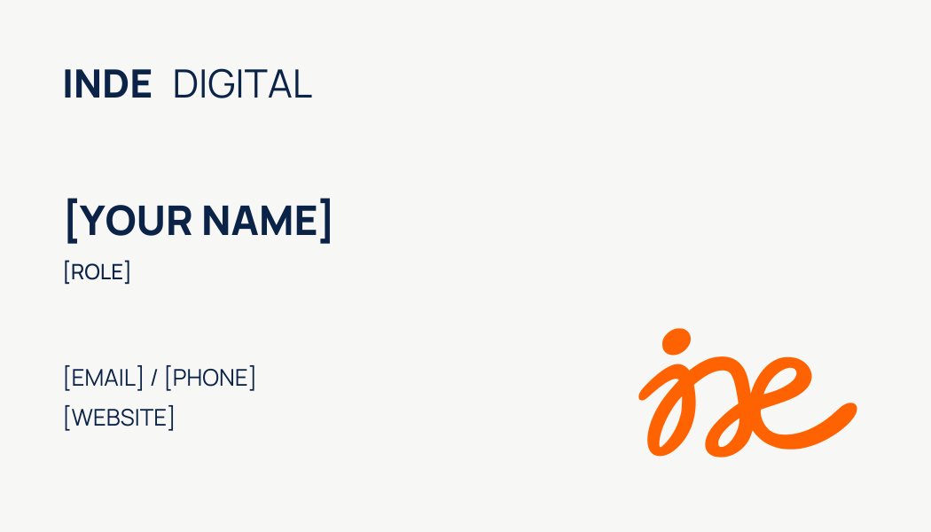 Business card / back brand application